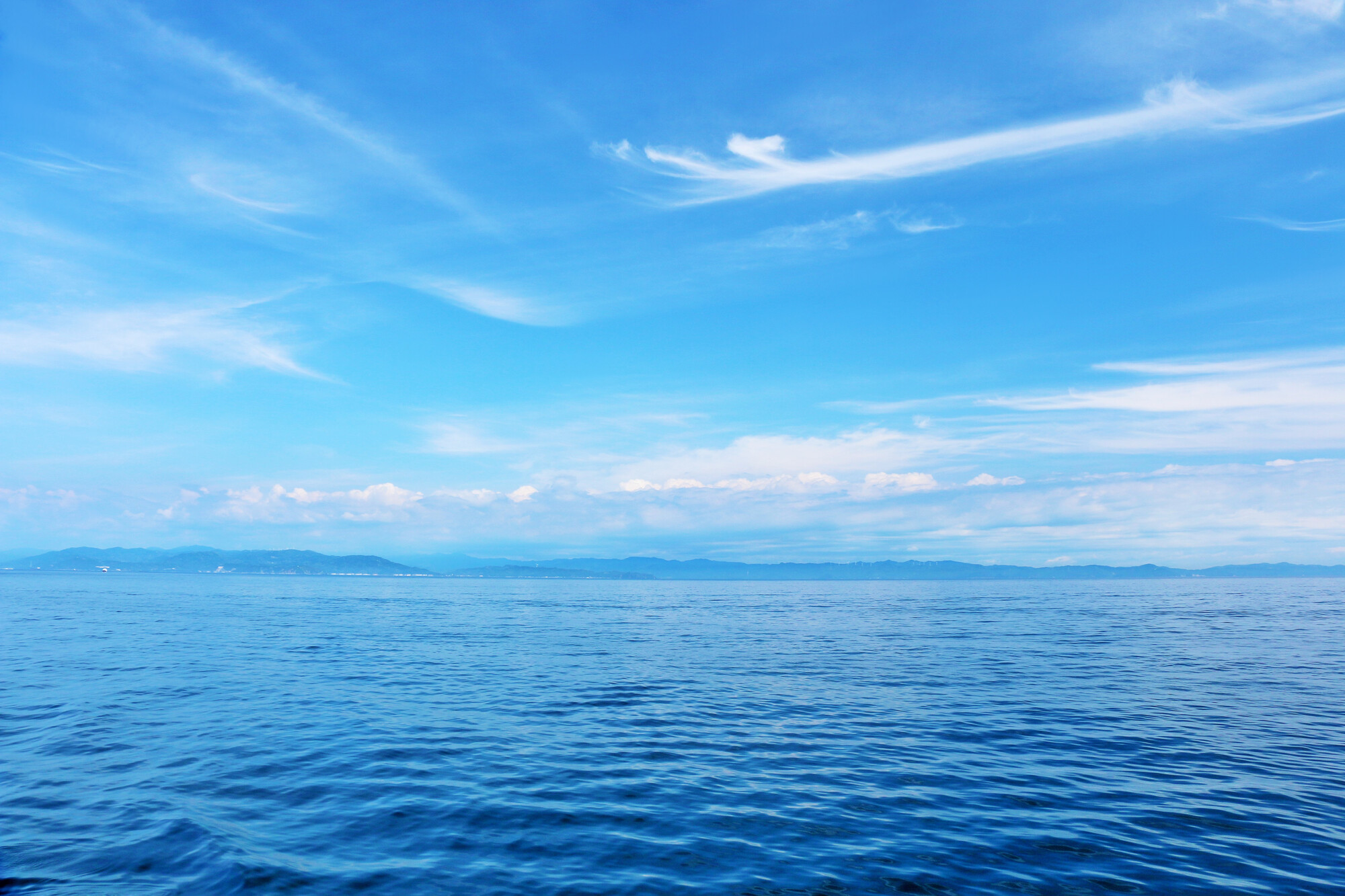 青い海と青い空が広がる海洋散骨