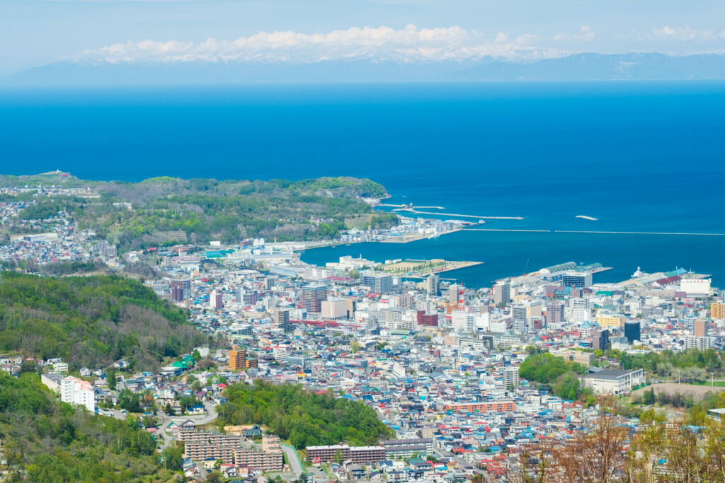 天狗山から見た小樽市内風景
