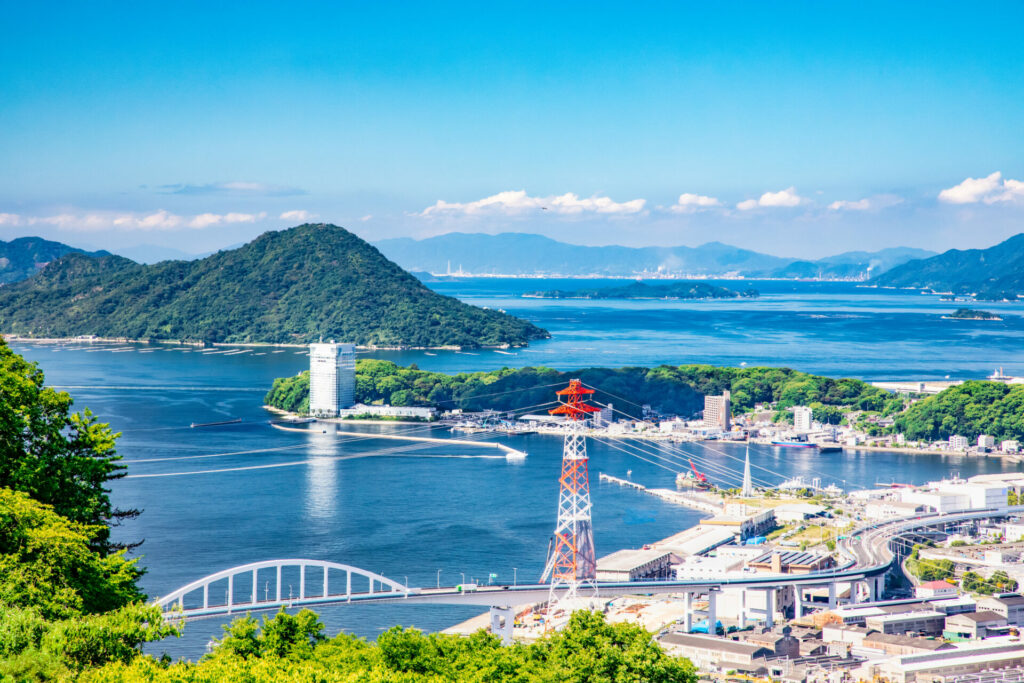広島市街地の遠景風景